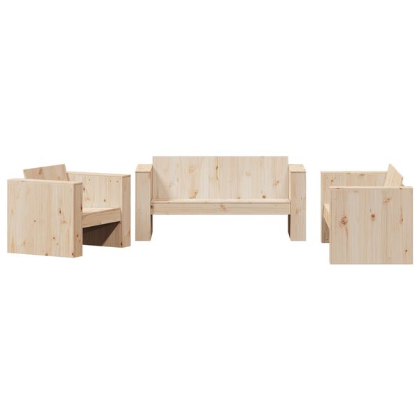 vidaXL Set Salotto da Giardino 2 pz in Legno Massello di Pino