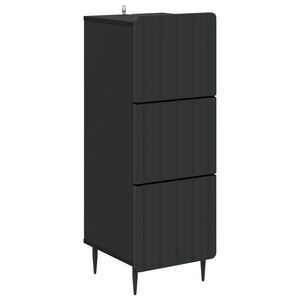 vidaXL Mobile con Cassetti Nero 33 x 34,5 x 92 cm Legno ingegnerizzato