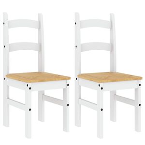 vidaXL Sedie da Pranzo 2 pz Bianche 40x46x99 cm Legno Massello di Pino