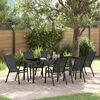 vidaXL Set da Pranzo per Giardino 7 pcs Nero