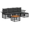 vidaXL Set di divani da esterno 6 pcs Nero e Grigio scuro Poliestere