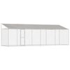 vidaXL Gabbia per Cani con Tetto Argento 800 x 200 x 256 cm