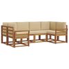 vidaXL Set di divani da esterno 6 pz Naturale e Beige
