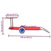 vidaXL Lettino Prendisole Pieghevole Baldacchino e Ruote Acciaio Rosso