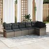 vidaXL Set Divano da Giardino con cuscino 6 pcs Grigio polyrattan
