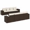vidaXL Set Divani da Giardino 9pz con Cuscini Marrone in Polyrattan