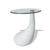 vidaXL Tavolino da Salotto con Ripiano Ovale in Vetro Bianco Lucido