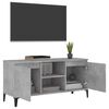 vidaXL Mobile TV con Gambe in Metallo Grigio Cemento 103,5x35x50 cm