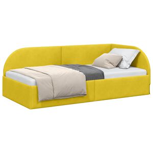 vidaXL Cornice del letto ad angolo Giallo 90 cm x 190 cm Tessuto