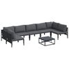 vidaXL Set Divano da Giardino 8 pz Nero Acciaio