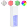 vidaXL Mobili Porta TV con Luci LED 2 pz Bianchi 30,5x30x102 cm