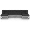 vidaXL Set Divani da Giardino 6 pz Grigio Cuscini Massello di Pino