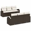 vidaXL Set Divano da Giardino 7 pz Marrone polyrattan