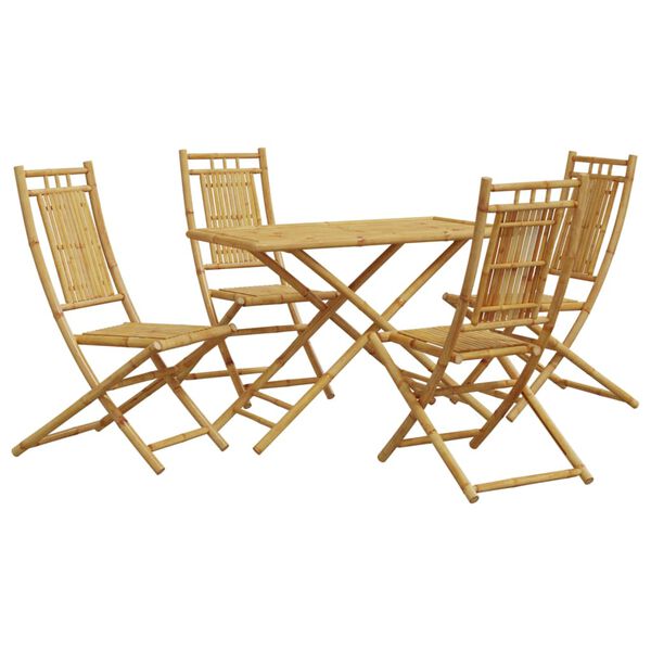 vidaXL Set da Pranzo da Giardino 5 pz in Bamb&ugrave;