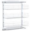 vidaXL Cestino da Cucina in Rete a 3 Livelli Argento 47x25x56 cm