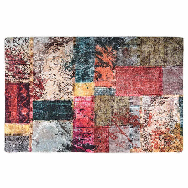 vidaXL Tappeto Lavabile Patchwork 80x150 cm Multicolore Antiscivolo