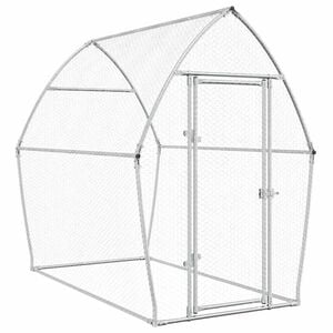 vidaXL Gabbia per Polli Argento 200x105x182 cm in Acciaio Zincato