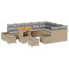 vidaXL Set Divano da Giardino 12 pcs Beige Poly Rattan