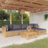 vidaXL Set Divani da Giardino 6 pz con Cuscini Legno Massello di Teak