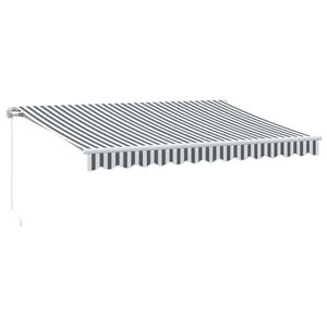 vidaXL Tenda da Sole Retrattile Manuale Antracite e Bianco 350x250 cm