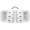 vidaXL Credenza Bianco Lucido 70x35,5x67,5 cm in Legno Multistrato