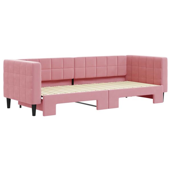 vidaXL Divano Letto con Letto Estraibile Rosa 80x200 cm in Velluto