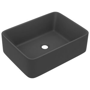 vidaXL Lavandino Luxury Grigio Scuro Opaco 41x30x12 cm in Ceramica