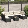 vidaXL Set Divano da Giardino 8 pcs Nero e Crema polyrattan