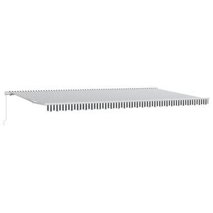 vidaXL Tenda da Sole Retrattile Manuale Antracite e Bianco 500x300 cm