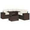 vidaXL Set Divano da Giardino 6 pz con Cuscini Marrone in Polyrattan