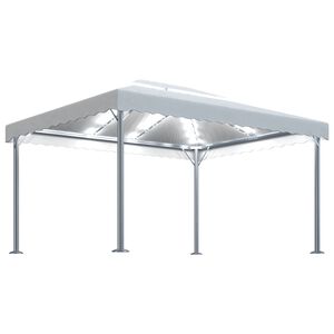 vidaXL Gazebo con Stringa di Luci LED 400x300 cm Crema in Alluminio