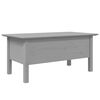 vidaXL Tavolino da Salotto BODO 100x55x46cm Legno Massello Pino Grigio