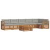 vidaXL Set di divani da esterno 7 pz Grigio Naturale e Chiaro