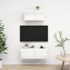 vidaXL Set di Mobili Porta TV 2 pz Bianco Lucido in Legno Multistrato