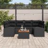 vidaXL Set Divano da Giardino 7 pcs Nero Poly Rattan