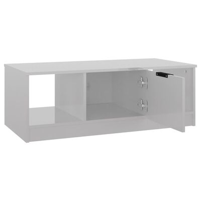 vidaXL Tavolino da Salotto Bianco Lucido 102x50x36cm Legno Multistrato