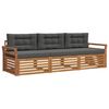 vidaXL Set di divani da esterno con cuscino 3 pcs Naturale e Antracite