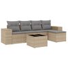 vidaXL Set Divano da Giardino 6 pz con Cuscini Beige in Polyrattan