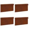 vidaXL Recinto per lumache 4 pz 50 x 3,5 x 25 cm Acciaio Corten