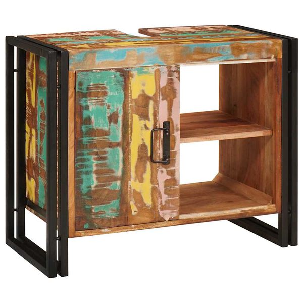 vidaXL Armadio sottolavello Multicolore Legno Recuperato Massello