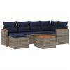 vidaXL Set Divani da Giardino 7 pz con Cuscini Grigio in Polyrattan