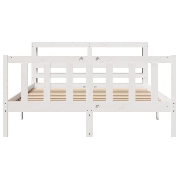 vidaXL Letto senza Materasso Bianco 140x190 cm Legno Massello di Pino