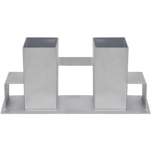 vidaXL Set Supporti per Legna da Ardere 4 pz in Acciaio Argento