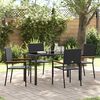 vidaXL Set da Pranzo per Giardino con cuscino 5 pcs Nero polyrattan