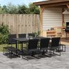 vidaXL Set da Pranzo da Giardino 11 pz Nero in Textilene