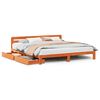 vidaXL Giroletto senza Materasso Marrone Cera 200x200 cm Legno di Pino
