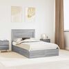 vidaXL Letto con Contenitore con testiera Grigio Sonoma 135 x 190 cm