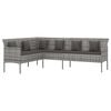 vidaXL Divano da Giardino a L con Cuscini Grigio in Polyrattan