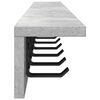 vidaXL Appendiabiti a muro Grigio cemento 100 x 10,5 x 10,5 cm