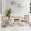 vidaXL Set da Pranzo per Giardino 3 pcs Beige polyrattan